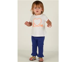 Mamino-Baby-Girl-Love-Blue Ruffle Pant and White Tee Shirt 2 Pieces Set