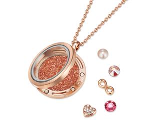 Mestige Infinity Charm Necklace w/ Swarovski Crystals - Rose Gold