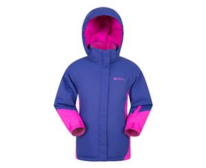 Mountain Warehouse Icicle Kids Waterproof Snow Jacket - Hood / Hoop and Loop - Purple
