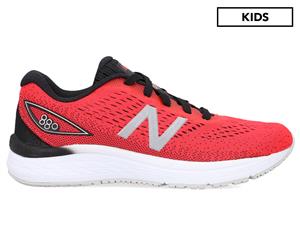 New Balance Boys' Grade-School 880v9 Wide Fit Running Shoes - Energy Red/Black