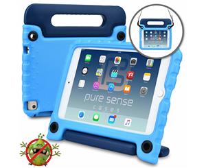 Pure Sense Buddy [ANTI-MICROBIAL KIDS CASE] Child Proof case for iPad Mini 4 | Rugged Cover with Stand Handle Shoulder Strap | A1538 A1550 (Blue)