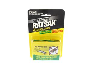Ratsak 1 Shot Sachets Mouse Just Throw and Leave Chew Threw Packets Yates 5x20g
