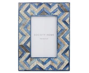 Society Home Uma 4 x 6" Photo Frame 2 x 17 x 22cm Indigo Blue & White