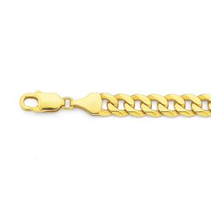 Solid 9ct Gold 22cm Flat Curb Bracelet