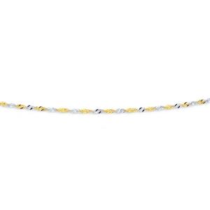 Solid 9ct Two Tone 50cm Singapore Chain