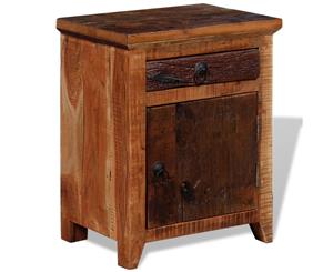 Solid Acacia Sleeper Wood Nightstand Brown Bedroom Bedside Table Unit