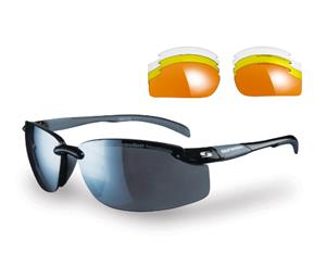 Sunwise Pacific Black Sunglasses with 4 Interchangeable Lenses