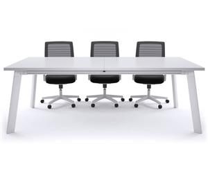 Switch Boardroom Table - White Frame [2400L x 1200W] - White