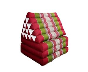 Thai Triangular Fold Out Mattress Day Bed THREE FOLDS Red / Green