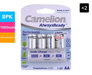 2 x Camelion Always Ready Rechargeable 1000mAh AA Battery 4-Pack