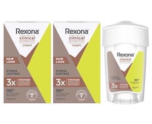 2 x Rexona Women's Clinical Protection Antiperspirant Deodorant Stress Control 45mL