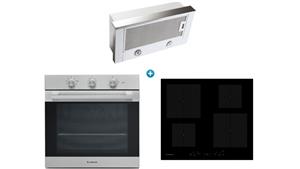 Ariston Built-in Electric Oven with Induction Cooktop and Slide-out Rangehood