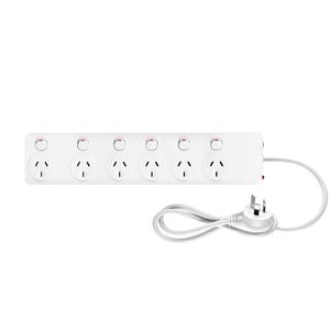 Arlec 1.8m White 6 Outlet Surge Protect Powerboard