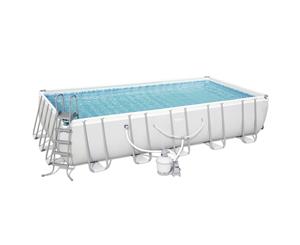 Bestway Above Ground Swimming Pool 6.71m x 3.66m x 1.32m Power Steel Frame with 1500gal Sand Filter Pump - 56662