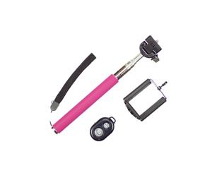 Bluetooth Remote Control Selfie Stick Monopod Extendable Iphone Samsung - Pink