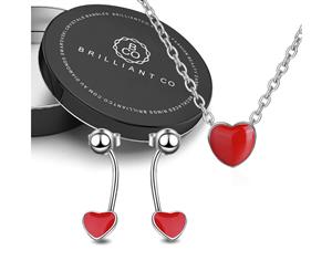 Boxed Romantick Red Heart Necklace and Earrings Set