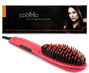 Cabello Glow Straightening Brush - Red