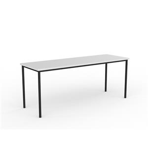 CeVello 1800 x 600mm Black Frame White Top Canteen Table