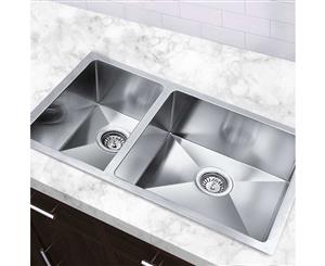 Cefito Kitchen Sink 304 Stainless Steel Top/Undermount Double Bowl 715x450mm