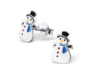 Children's Sterling Silver Snowman Earrings