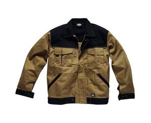 Dickies Mens Industry Two Tone Polycotton Workwear Jacket - Khaki / Black