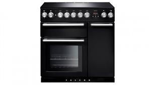 Falcon Nexus 900mm Chrome Fitting Freestanding Induction Cooker - Black