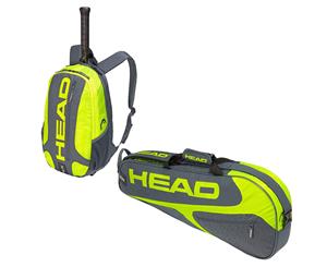 Head Elite Tennis 3R Pro Carry Sports Bag w/ Backpack f/ Racquet/Racket GY/NYL