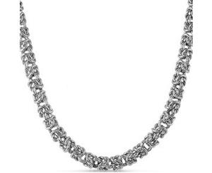 Iced Out Stainless Steel BYZANTINE Chain - 6mm silver