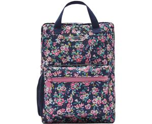 Joules Girls Easton Reflective Adjustable School Backpack - Navy Ditsy Floral