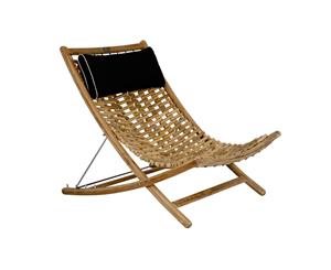 Large Kono Outdoor Solid Teak Timber Adjustable Garden Sun Lounger - Outdoor Teak Lounge