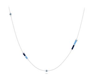 Manchester City FC Topaz Chain Necklace For Women In Sterling Silver Design by BIXLER - Sterling Silver