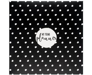 My Prima A5 Planner 9.375&quotX9.375&quotX2.625"-In The Moment - Black W/White Dots
