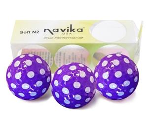 Navika Polka Pack Of 3 Golf Balls Purple