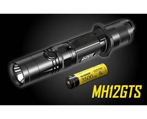 Nitecore MH12GTS USB Rechargeable 1800 Lumen Ultra Compact Flashlight - Black