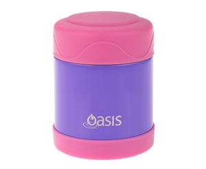 Oasis Kids Food Jar Stainless Steel 300ml - Purple with Pink Lid