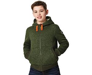 Regatta Childrens Boys Adeon Knit Effect Fleece Jacket (Cypress Green (Polar Bear)) - RG3941
