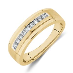 Ring with 0.15 Carat TW of Diamonds in 10ct Yellow Gold