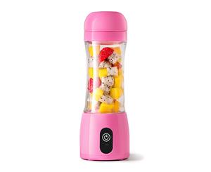 SOGA 380ml Portable Mini USB Rechargeable Handheld Fruit Mixer Juicer Pink