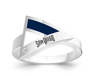 San Diego Padres Diamond Ring For Women In Sterling Silver Design by BIXLER - Sterling Silver