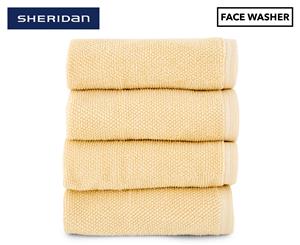 Sheridan Cotton Twist Face Washer 4-Pack - Brulee