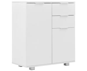 Sideboard High Gloss White Chipboard Storage Cabinet Home Organiser