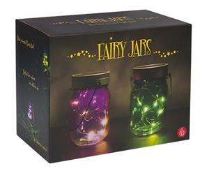 Thumbs Up! Fairy Jars Set Of 2 - Purple/Green