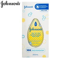 2 x Johnson's Top-To-Toe Sensitive Touch Baby Wash 200mL