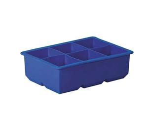 Avanti Silicone 6 Large Cup King Ice Cube Tray Big Drink Freezer Cocktail Blue