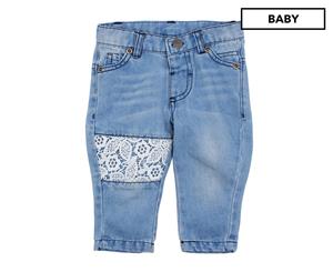 Bb by Minihaha Baby Girls' Lace Patch Jeans - Indigo