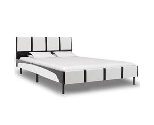 Bed Frame White and Black Faux Leather King Single Bedroom Furniture