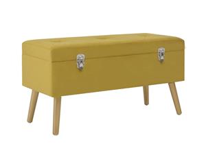 Bench with Storage Compartment 80cm Mustard Velvet Entryway Padded Seat