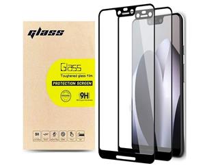 Black Full Coverage MaxCase Tempered Glass Screen Protector for Google Pixel 3 XL