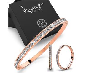 Boxed Bangle and Earrings Set Embellished with Swarovski crystals