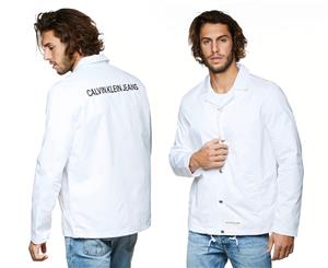 Calvin Klein Jeans Men's Institutional Logo Coach Jacket - White